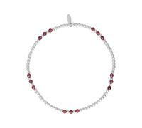 Silverly Bracelet Extensible en Argent Sterling et Grenat | Bracelets Boho Empilables à Perles pour Femmes | Motif de Perles Élastiques Rouge Foncé | Cadeau de Pierre de Naissance de Janvier