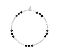 Silverly Bracelet Extensible en Argent Sterling et Onyx | Bracelets Élastiques à Billes Empilables pour Femmes | Conception de Perles Rondes en Pierres Précieuses Noires