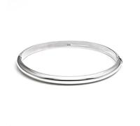 Silverly Bracelet Jonc à Charnière en Argent Sterling de 5,3mm | Bracelet Classique en Argent 925 Poli | Bracelets Empilables à Tubes Ronds pour Femmes | Cadeaux D'Anniversaire pour Maman et Tante