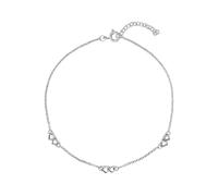 Silverly Chaîne de Cheville en Argent Sterling 925 avec Cœurs Entrelacés | Bracelet de Cheville Cœur Romantique | Bijoux d'Amitié | Bracelet de Cheville Minimaliste Réglable pour Femme