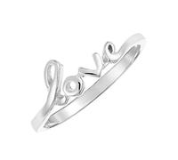 Silverly Femmes 925 Argent Massif Petit Amour Texte Mot Écriture Anneau Bague Empilable