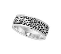 Silverly Hommes Femmes 925 Argent Massif 8 mm Grand Celtique Tressé Nœud Anneau Bague