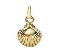 Silverly Pendentif Coquille Saint-jacques en Argent Sterling Plaqué or | Breloque Coquillage en Argent 925 et or pour Collier ou Boucles d'Oreilles | Petites Breloques Sirène Inspirées de L'Océan