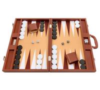 Silverman & Co. Ensemble de Backgammon de 48 x 64 cm Premium - Brun du désert