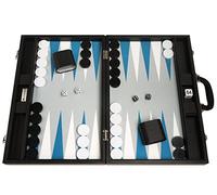 Silverman & Co. Ensemble de Backgammon Premium de 48 x 64 cm - Tableau Noir avec Points Blancs et Bleu Astral
