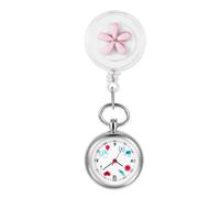 Silverora Montre à Gousset D'infirmière avec Trotteuse,Montre de Broche en Alliage avec Clip - Décoration Broche Fleur pour Infirmières et à Tout Autre Professionnel de la Santé
