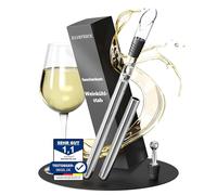 SilverRack Bâton de refroidisseur à vin avec bec verseur [avec 2 longueurs de tige différentes] - Bâton de refroidissement pour bouteilles de vin en acier inoxydable - Wine Chiller Stick - Coffret