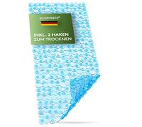 SilverRack DermaSensitivo Tapis de bain antidérapant 100 % sans BPA (bleu - aspect galets) - Tapis de bain antidérapant 88 x 40 cm - Tapis de douche antidérapant pour un maintien sûr dans la baignoire