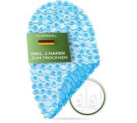 SilverRack DermaSensitivo Tapis de bain antidérapant 100 % sans BPA (bleu - aspect galets) - Tapis de bain antidérapant 69 x 36 cm - Tapis de douche antidérapant pour un maintien sûr dans la baignoire