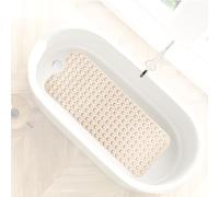 SilverRack Tapis de Bain 100 x 40 cm (Beige) - Tapis antidérapant sans BPA pour Enfants et bébés - Tapis de Douche résistant à la moisissure et Lavable en Machine - Tapis de Bain antidérapant