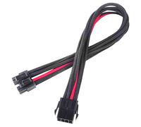 SilverStone Rallonge SST-PP07-EPS8BR – 30 cm EPS 8 vers EPS/ATX 4+4, manchonné noir/rouge