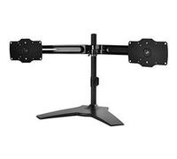 SilverStone SST-ARM23BS-L - Horizontal Twin Double ARM LCD LED support de montage d'écran pour bureau, écrans jusqu'à 32 pouces, s'incline & pivote (Inclinaison ±20°|Pivotement ±15°|Rotation 360°), noir