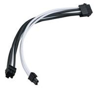 Silverstone SST-PP07E-PCIBW - 25cm 8pin vers PCI-E 6+2pin Cable d'extension manchonné, Noir + Blanc