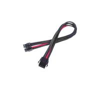SilverStone PP07 - Rallonge de câble d'alimentation - 8 broches EPS12V (4+4) (M) pour 8 broches EPS12V (F) - 30 cm - noir/rouge