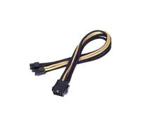 SilverStone PP07 - Rallonge de câble d'alimentation - 8 broches EPS12V (4+4) (M) pour 8 broches EPS12V (F) - 30 cm - Noir/or
