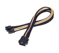 SilverStone PP07 - Rallonge de câble d'alimentation - 8 broches EPS12V (4+4) (M) pour 8 broches EPS12V (F) - 30 cm - Noir/or
