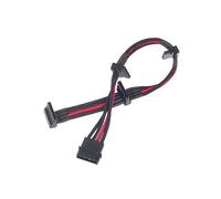 SilverStone PP07 - Rallonge de câble d'alimentation - alimentation interne 4 plots (M) pour alimentation SATA (F) - 30 cm - noir/rouge
