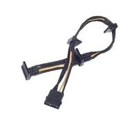 SilverStone PP07 - Rallonge de câble d'alimentation - alimentation interne 4 plots (M) pour alimentation SATA (F) - 30 cm - Noir/or