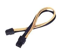 SilverStone PP07 - Rallonge de câble d'alimentation - Alimentation PCIe de 6 broches (F) pour Alimentation PCIe de 6 broches (M) - 25 cm - Noir/or