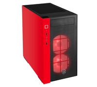 SilverStone SST-RL08BR-RGB - Boîtier d'ordinateur de jeu mini-tour Red Line mini-tour, panneau latéral en verre trempé, noir