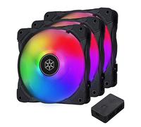 SilverStone SST-AB120I-ARGB-Ventilateur de refroidissement pour boîtier d'ordinateur Air Blazer 120mm, à roulement fluide, lame transparente avec cadre noir, RVB adressable, contrôleur ARGB de base