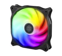 SilverStone SST-AB120R-ARGB - Ventilateur de refroidissement pour boîtier d'ordinateur Air Blazer 120 mm, à roulement fluide, lame transparente avec cadre noir, débit d'air élevé, RVB adressable