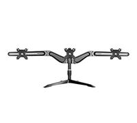 SilverStone SST-ARM31BS - Triple Three Arm LCD/LED support de montage d'écran pour bureau, écrans jusqu'à 24 pouces, s'incline & pivote (Inclinaison ±15°|Pivotement ±15°|Rotation 360°), noir