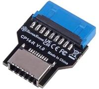 Silverstone SST-CP14-R, Adaptateur embase USB 3.0 Interne (19 Broches) à Angle Droit vers USB 3.1/3.2 Type-C (20 Broches) Touche A