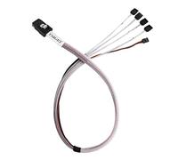 SilverStone SST-CPS03-RE - Mini-SAS SFF-8087 36 broches (cible) vers SATA 7 broches x 4 (boîtier) avec câble à bande latérale (SGPIO), 50 cm