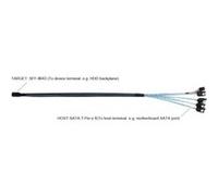 SilverStone SST-CPS05-RE - Câble inversé - Mini SAS HD interne SFF8643 vers câble épais et protégé 4 SATA 7broches (avec bande latérale), Cible mini SAS HD vers boîtier 4 SATA, 0.5M G