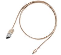 SilverStone SST-CPU02G - Cable USB réversible, Combination 2 en 1 Micro B et USB A vers Micro B, Cable extrêmement durable avec tressage en nylon, Recharge et synchronisation de données à haute vitesse