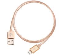 SilverStone SST-CPU04G-1000 - Cable USB réversible, A vers C, Cable extrêmement durable avec tressage en nylon, Recharge et synchronisation de données à haute vitesse, 1.0 m, or