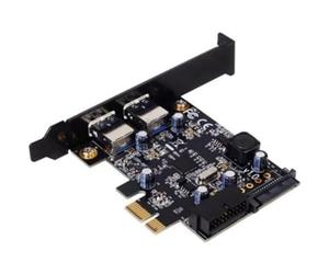 SilverStone SST-EC04-E - Carte PCI-E 2x USB 3.0, supportant plusieurs périphériques USB, compatible ordinateur de bureau et portable, système d'exploitation Android
