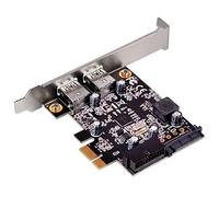 Silverstone SST-EC04-E PCI-E 2.0 carte d'extension avec 2x connecteurs externes USB 3.0 Type-A et un double port interne à 19-broches, argent