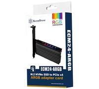 Silverstone SST-ECM24-ARGB - Carte SuperSpeed PCI-E Express X4 à M.2 (NVMe SSD NGFF), alu. dissipateur Thermique et Tampon Thermique, Conception à LED ARGB Clignotantes
