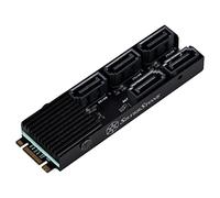 Silverstone SST-ECS07 - Carte d’Extension de Stockage PCIe à 5 Ports SATA Gen3 6Gbps Non-Raid M.2