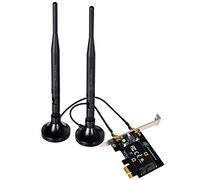 SilverStone SST-ECWA1 - Mini PCI-E vers carte d'adaptateur PCI-E + double bande (2.4GHz 3dBi/5GHz 5dBi) Antenne MIMO inclut base circulaire magnétique, 1.5Meter