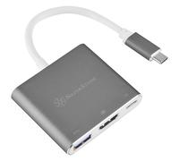 Silverstone SST-EP08C station d'accueil USB 3.2 Gen 1 (3.1 Gen 1) Type-C Charbon de bois