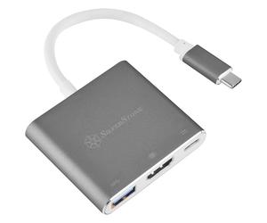 Silverstone SST-EP08C station d'accueil USB 3.2 Gen 1 (3.1 Gen 1) Type-C Charbon de bois