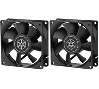 SilverStone SST-FN80B - Ventilateur à haute performance de 80mm, convient aux boîtiers HTPC et SFF (Lot de 2)