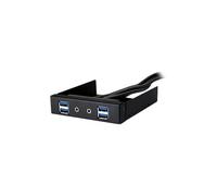 SilverStone SST-FP32B-E - Panneau Frontal 3.5 pouces en aluminium Hub USB avec 4 ports USB 3.0 et 1 port Audio HD, noir