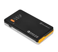 SilverStone SST-PB06BS - 10.000mAh démarreur de voiture pack booster, chargeur portable avec recharge rapide 2.0, lampe de poche LED d'urgence, mécanisme de sécurité