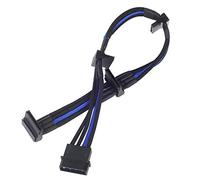 Silverstone SST-PP07-BTSBA - 30cm Molex vers 4X SATA Cable d'extension manchonné, Noir Bleu