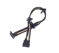 SilverStone SST-PP07-BTSBG - 30cm Molex vers 4x SATA Cable d'extension manchonné, noir or