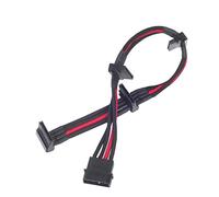 SilverStone SST-PP07-BTSBR - 30cm Molex vers 4x SATA Cable d'extension manchonné, noir rouge