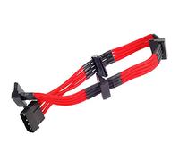 SilverStone SST-PP07-BTSR - 30cm Molex vers 4x SATA Cable d'extension manchonné, rouge