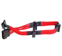 SilverStone SST-PP07-BTSR Rallonge 4 broches Molex vers 4x SATA - 300mm rouge