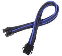 SilverStone SST-PP07-EPS8BA - 30cm EPS 8pin vers EPS/ATX 4+4pin Cable d'extension manchonné, noir bleu