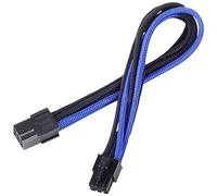 SilverStone SST-PP07-IDE6BA - 25cm 6pin vers PCI-E 6pin Cable d'extension manchonné, noir bleu