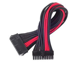SilverStone SST-PP07-MBBR - 30cm Carte mère 24pin vers 24pin Cable d'extension manchonné, Noir Rouge